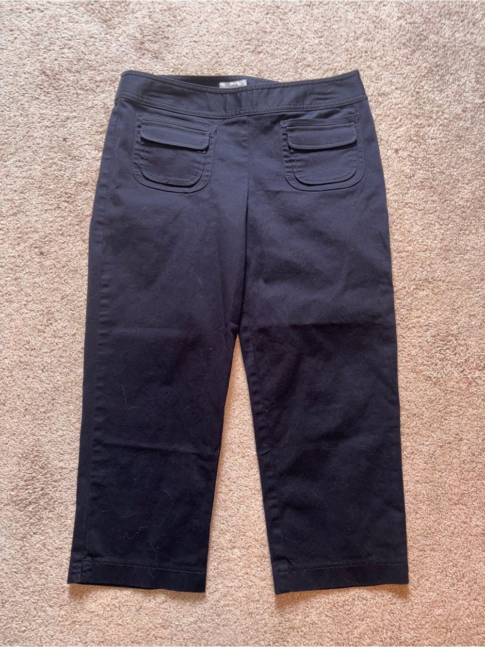 LOFT Black Slim Fit stretch Cotton Blend Capri Pants 8